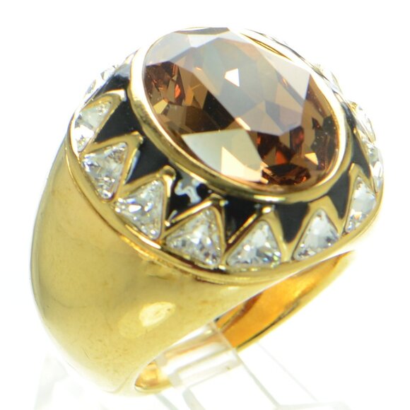 Kenneth Jay Lane KJL Crystal Cocktail Ring - Picture 1 of 8